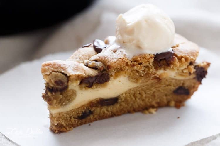 cheesecake stuffed chocolate chip skillet cookie - Article 1